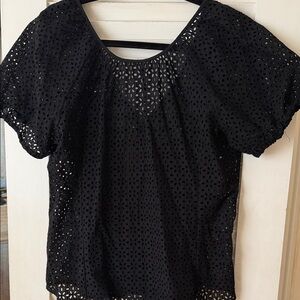 J-crew Elegant Black Eyelet Women's Blouse